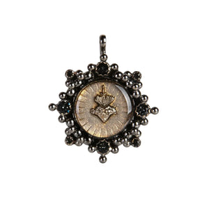 VIRGINS SAINTS & ANGELS VSA Cloister Sacred Heart Medallion Gunmetal