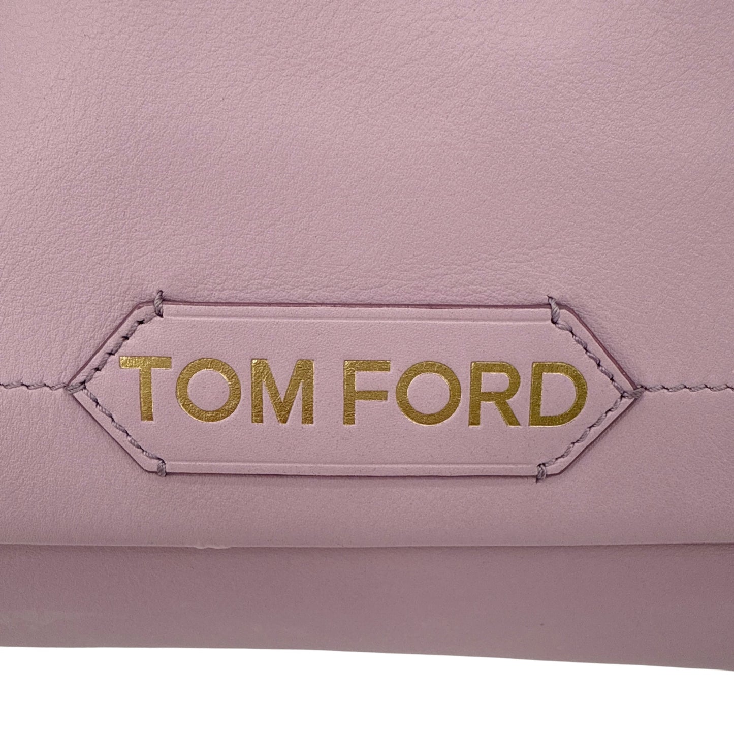 TOM FORD Small Label Leather Chain Top Handle Bag in Lilac