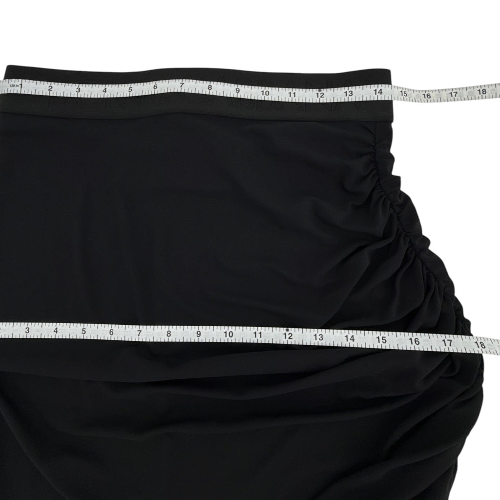 DOLCE & GABBANA Logo Waist Asymmetrical Jersey Skirt in Black IT44|M Dolce & Gabbana