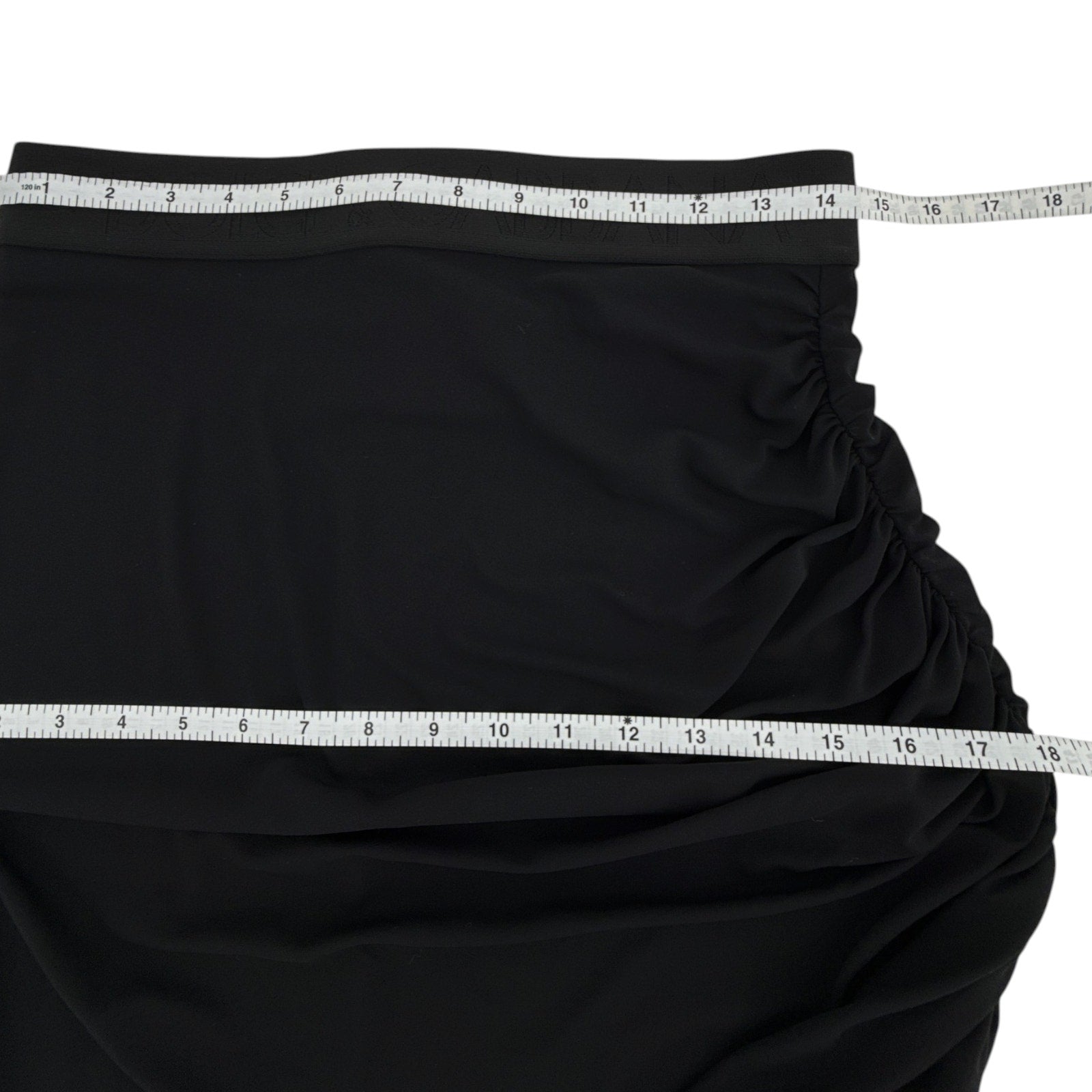 DOLCE & GABBANA Logo Waist Asymmetrical Jersey Skirt in Black IT44|M Dolce & Gabbana