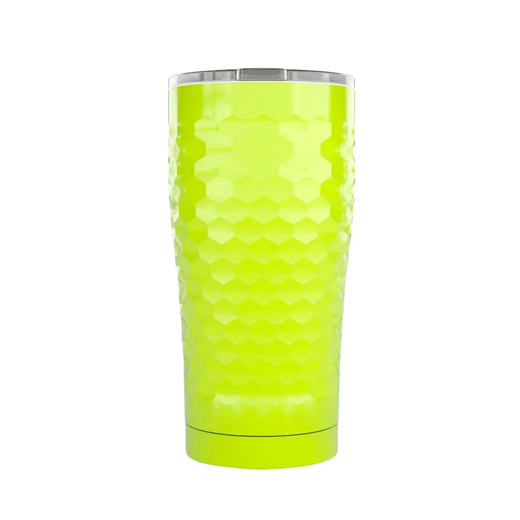 SIC Seriously Ice Cold 20 oz Tumbler in Neon Yellow Dimpled Golf - flyKAMP