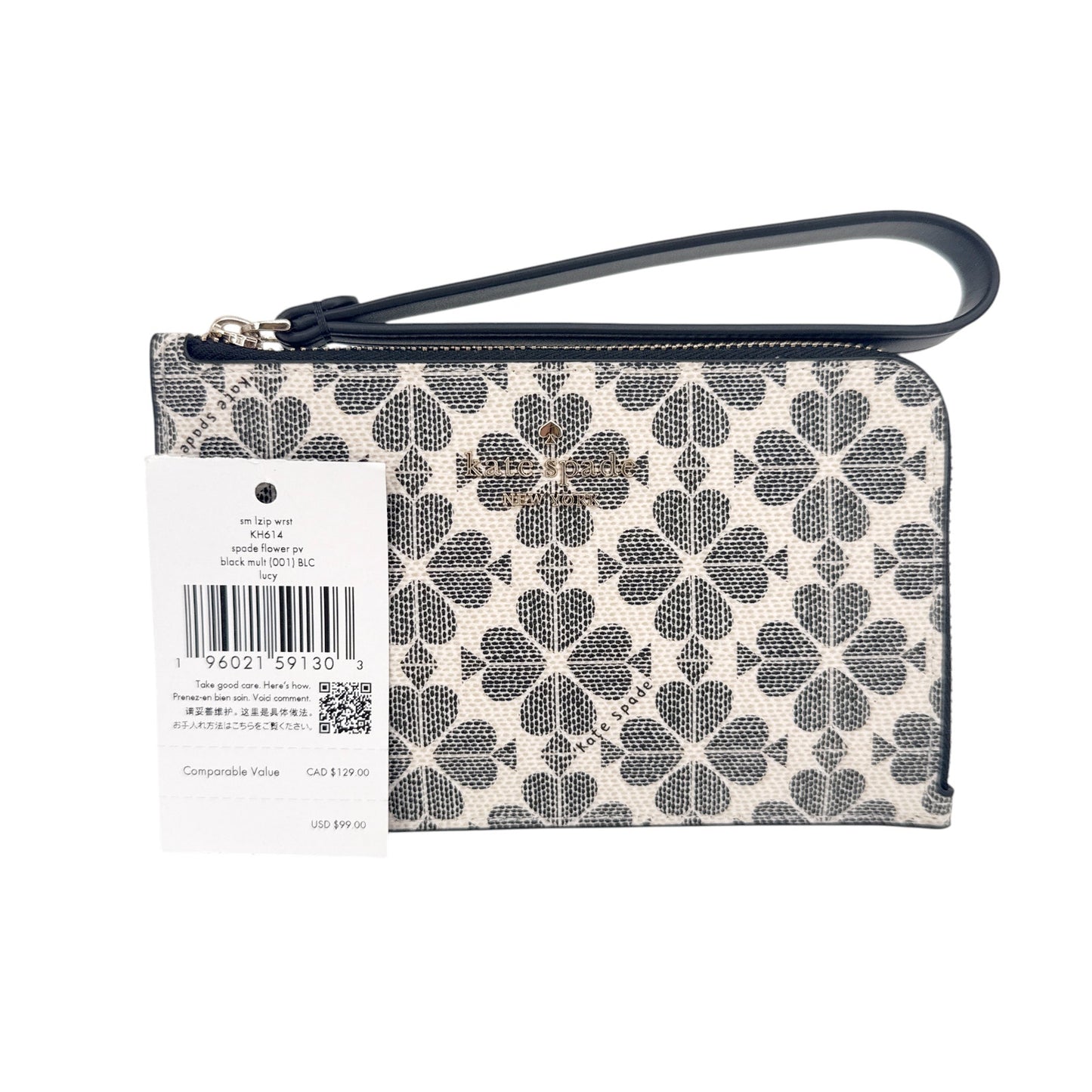 KATE SPADE New York Lucy Spade Flower Small L-Zip Wristlet