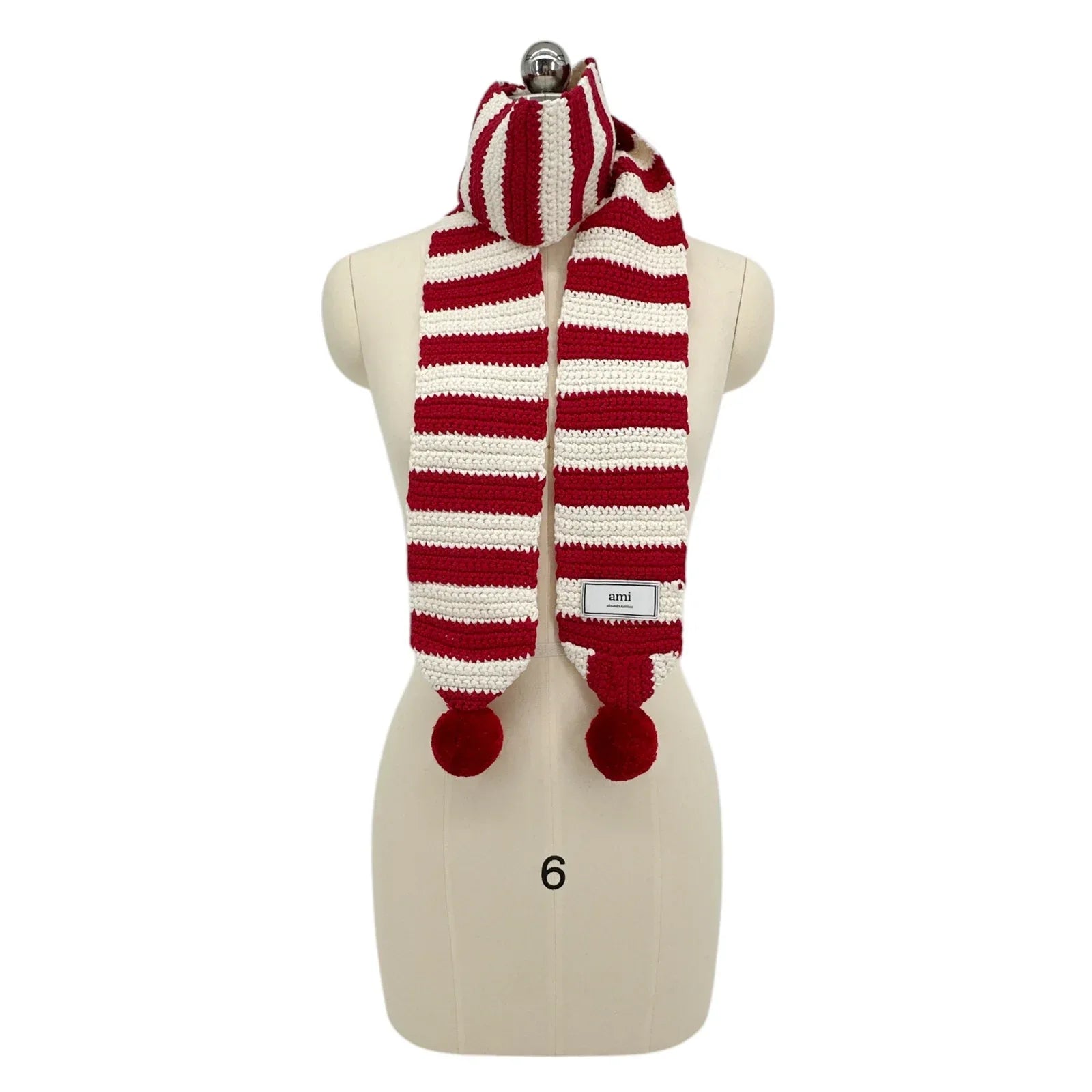 AMI Alexandre Mattiussi Crochet Pompom Scarf - flyKAMP