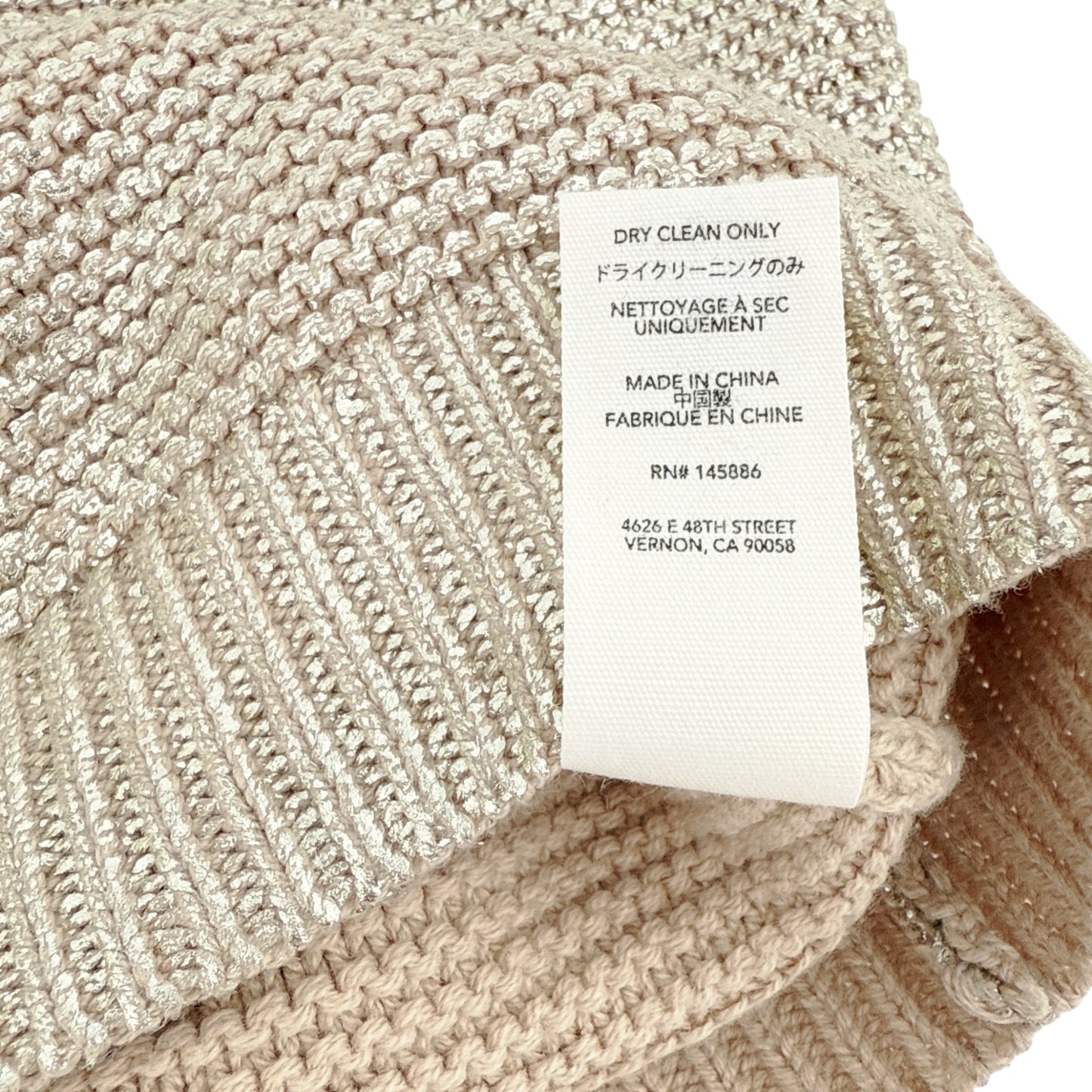 THE GREAT. The Varsity Cardigan Gold Shimmer 0|XS