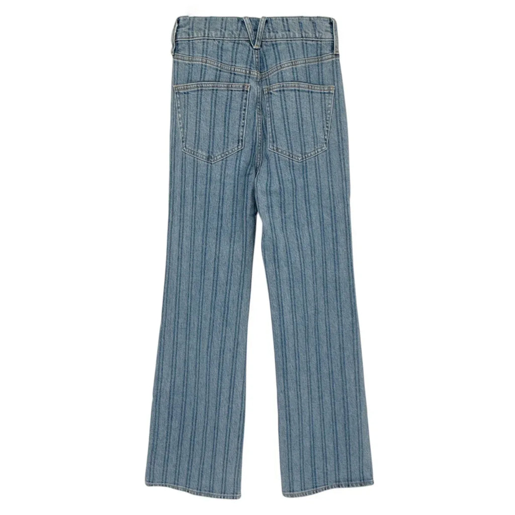 VERONICA BEARD Crosbie Striped Loafer Length Wide Leg Jean 24 - flyKAMP