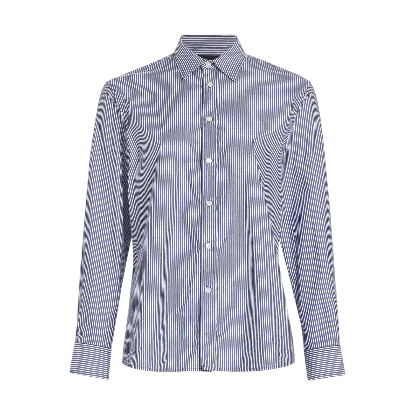 NILI LOTAN Raphael Classic Shirt in Navy White Stripe XS Nili Lotan