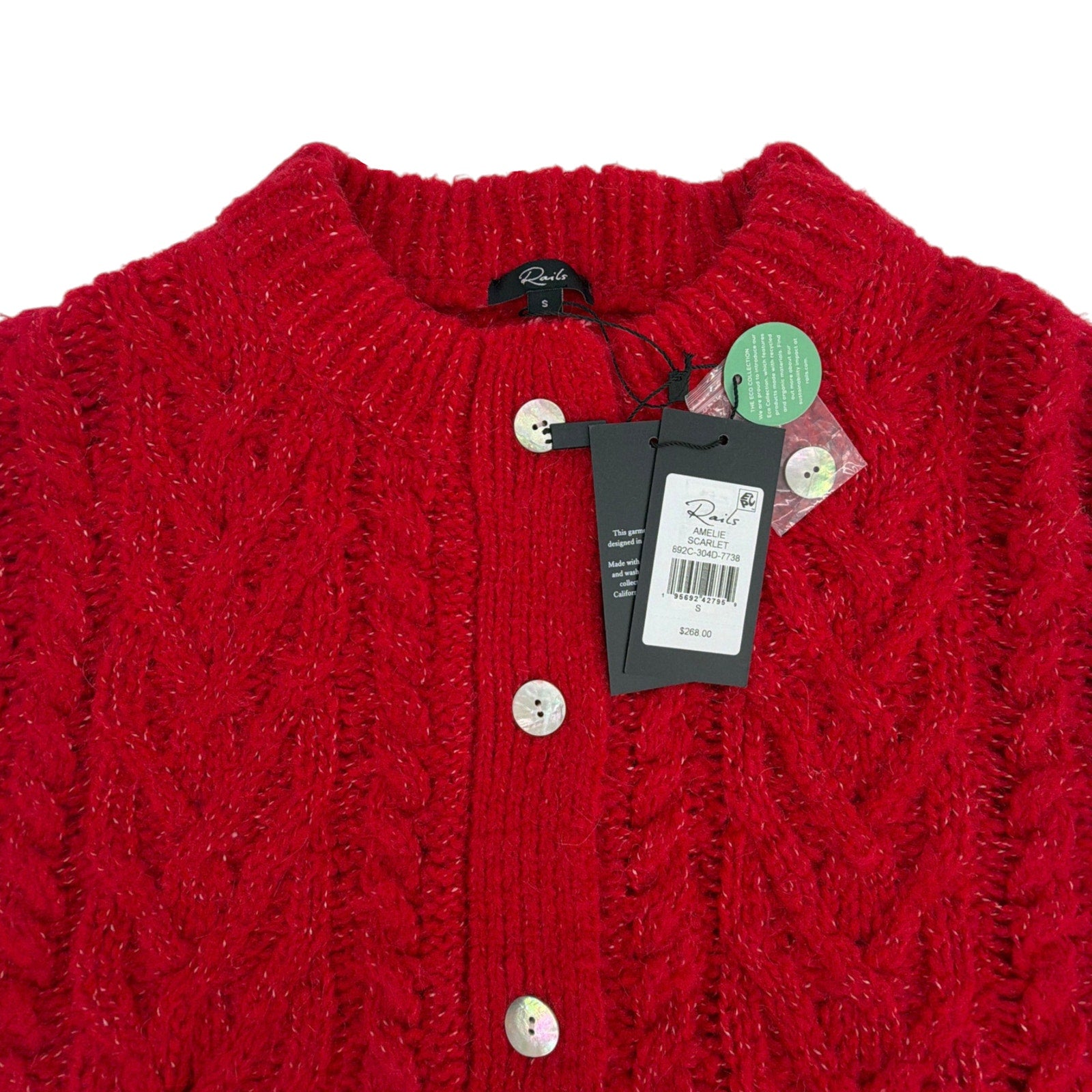 RAILS Amelie Cardigan in Scarlet S Rails
