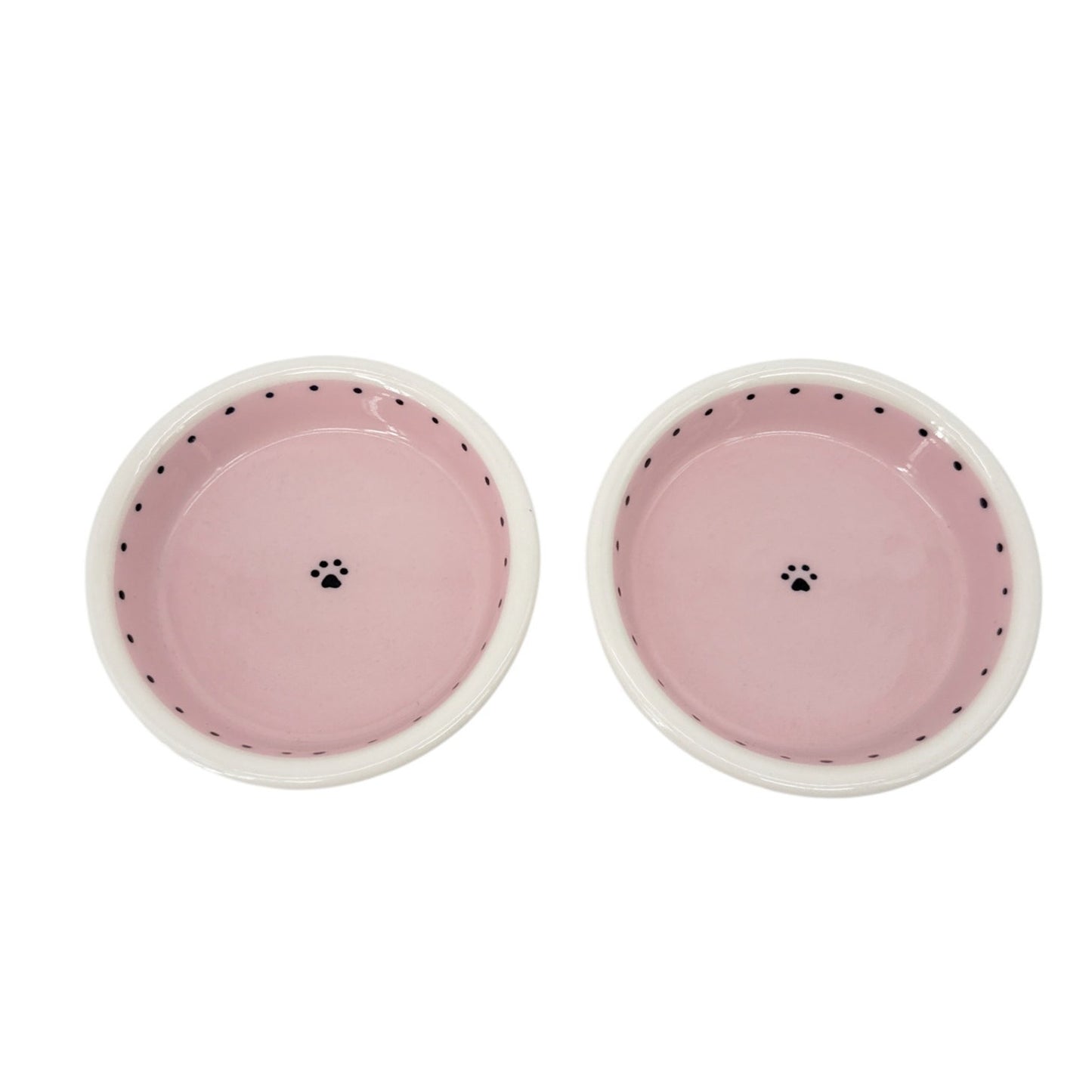 PET BOWLS Ceramic Small Pink Set of 2