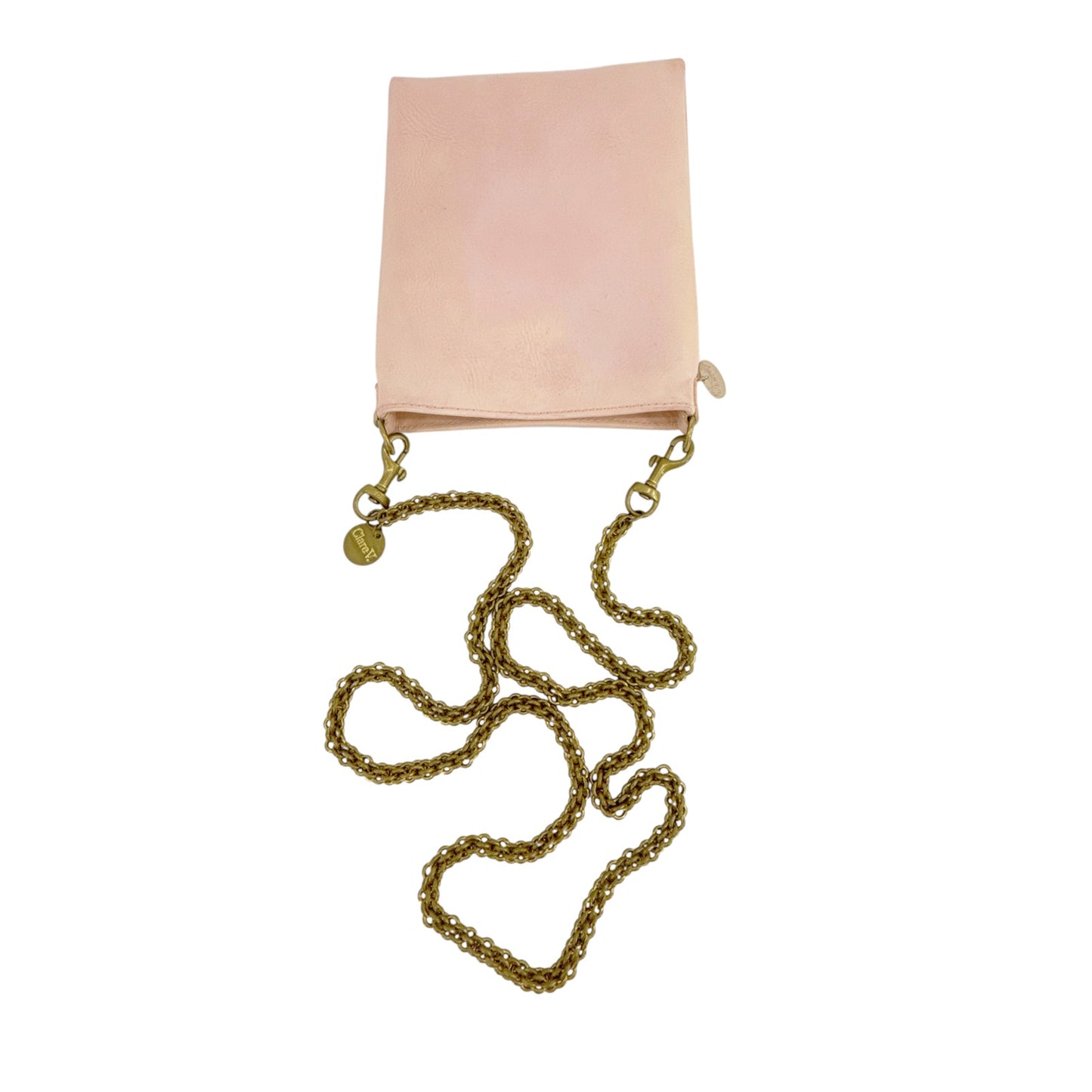 CLARE V. Lauren Supreme Crossbody Bag in Ballet & Crossbody Chain Strap