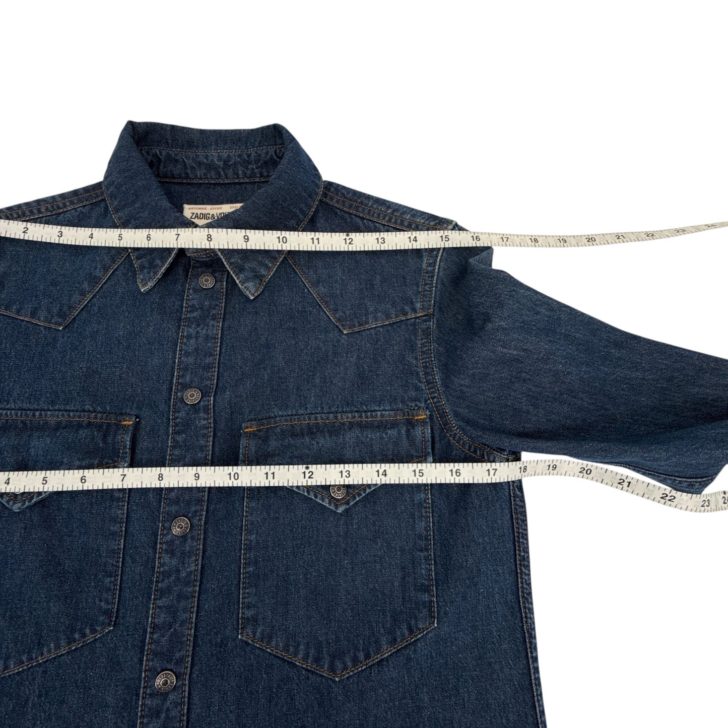 ZADIG & VOLTAIRE Thelma Eco Strass Denim Shirt S
