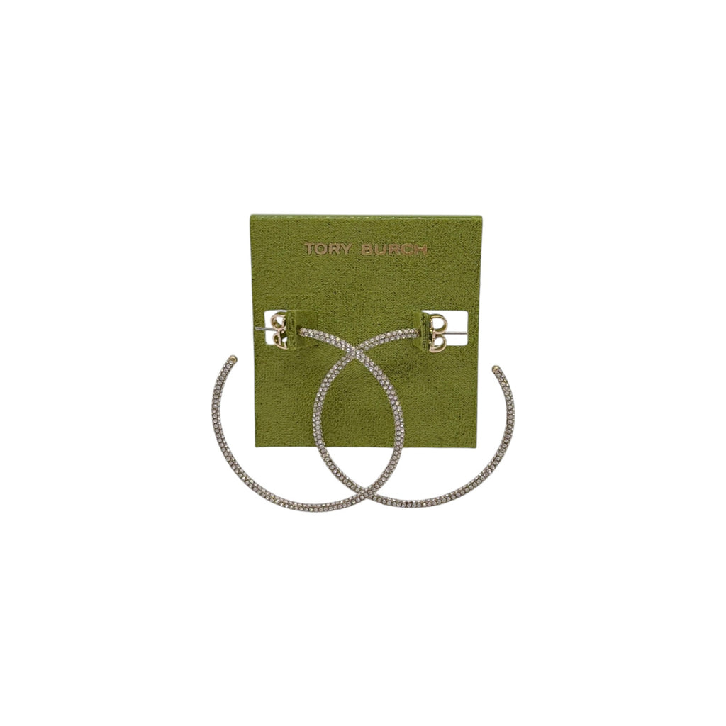 TORY BURCH Pavé Hoop Earrings Tory Burch