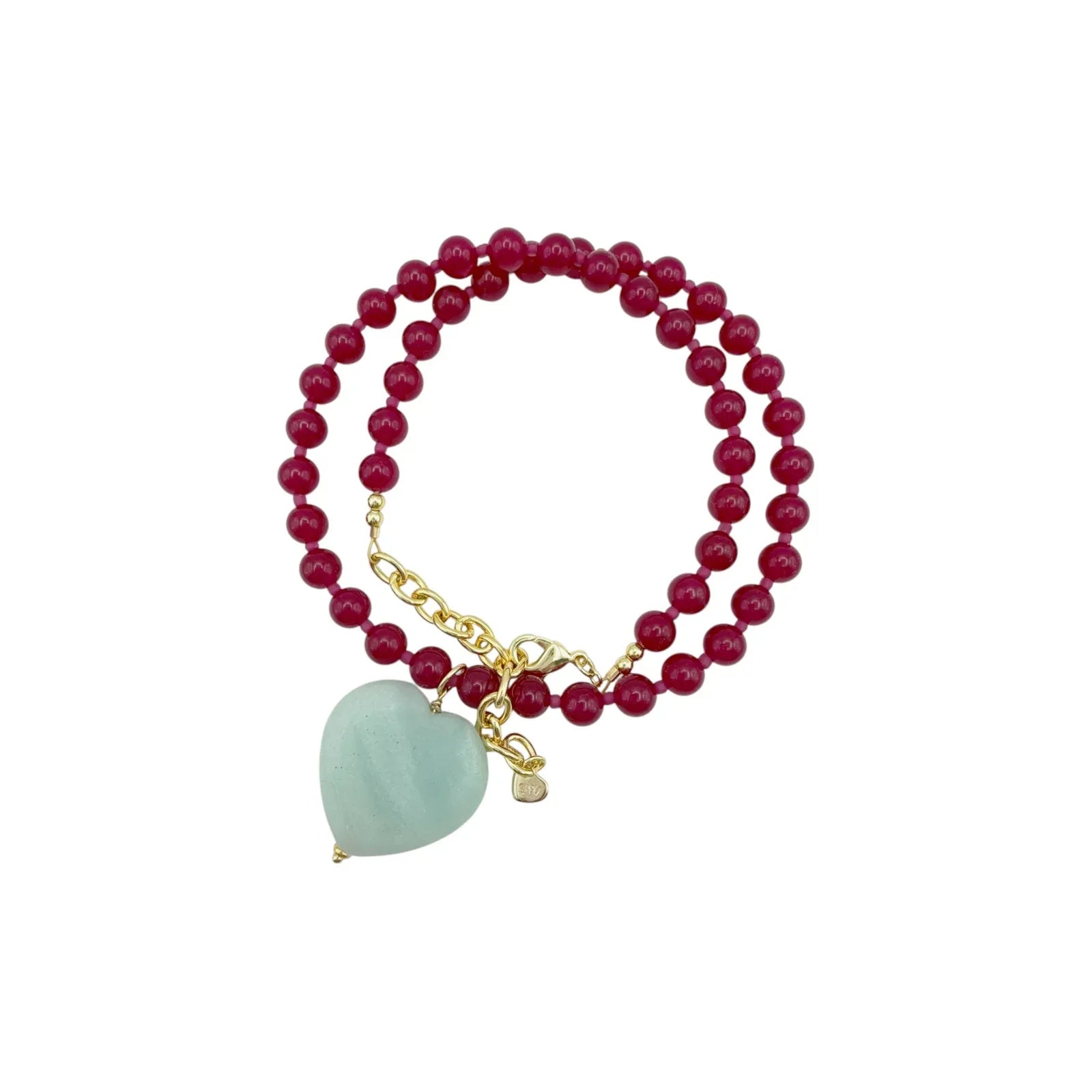 THE SILVER WREN Rylen Beaded Necklace in Pink and Amazonite - flyKAMP