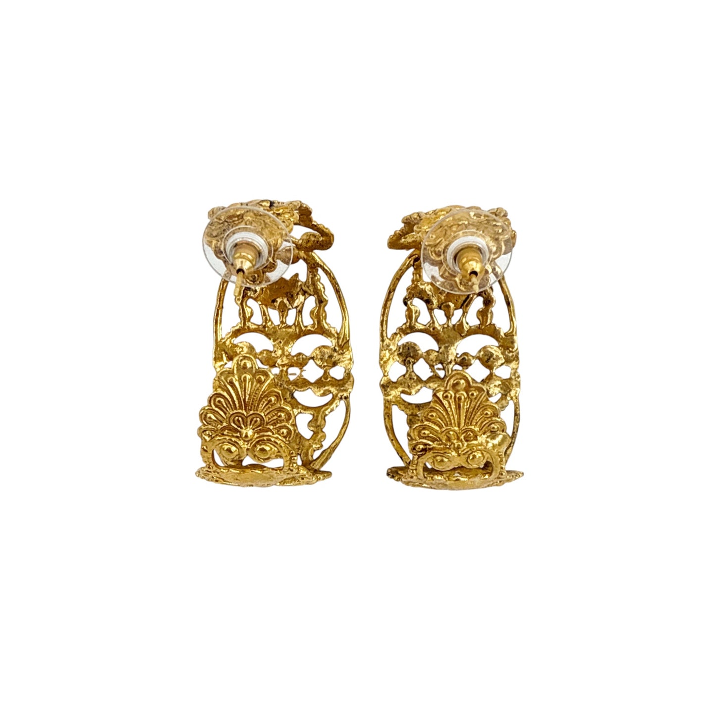 VIRGINS SAINTS & ANGELS VSA Antigua Wide Hoop Post Earrings in Gold