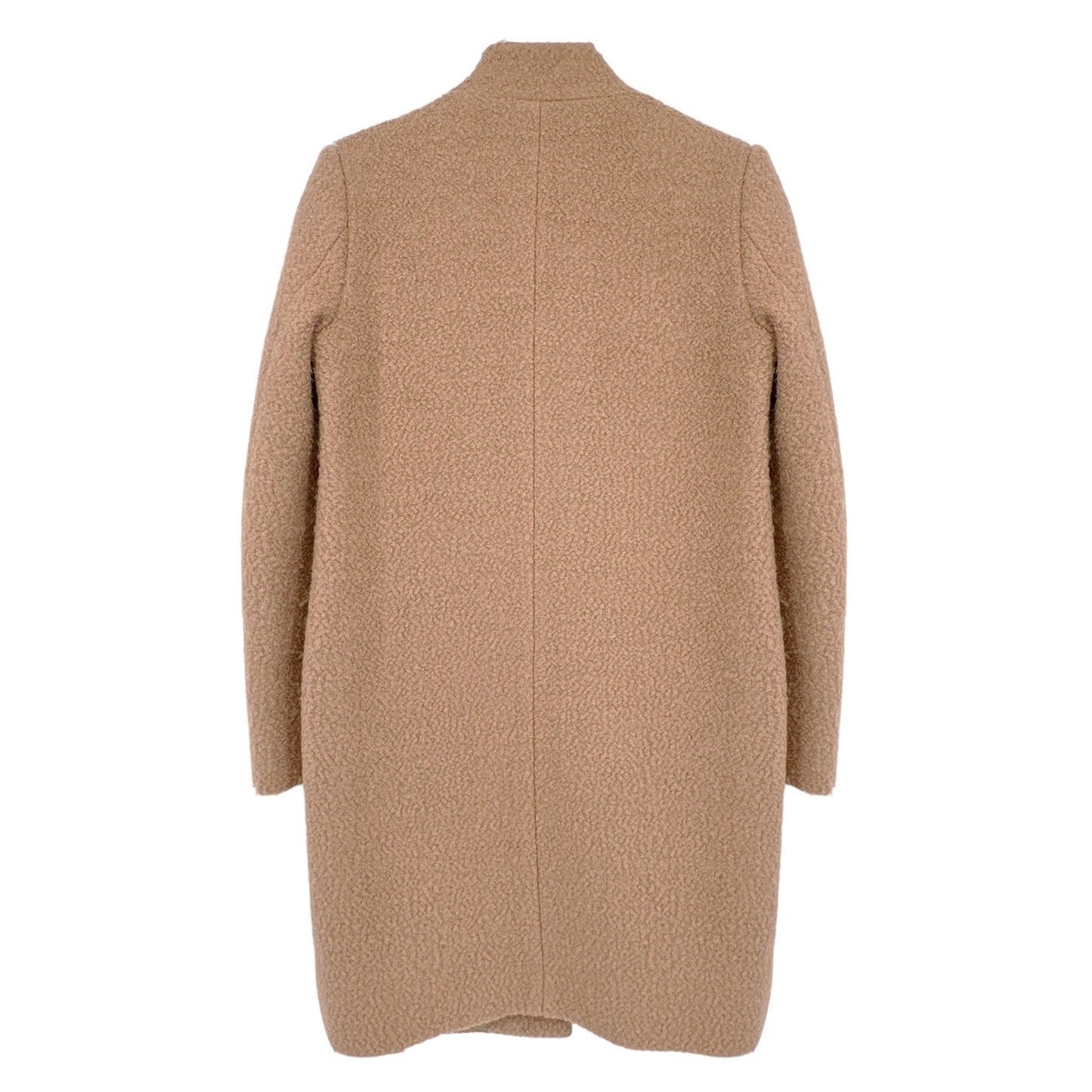 GIANNI FERAUD Slimline Mini Boucle Coat with Upturned Collar in Salmon 6|S