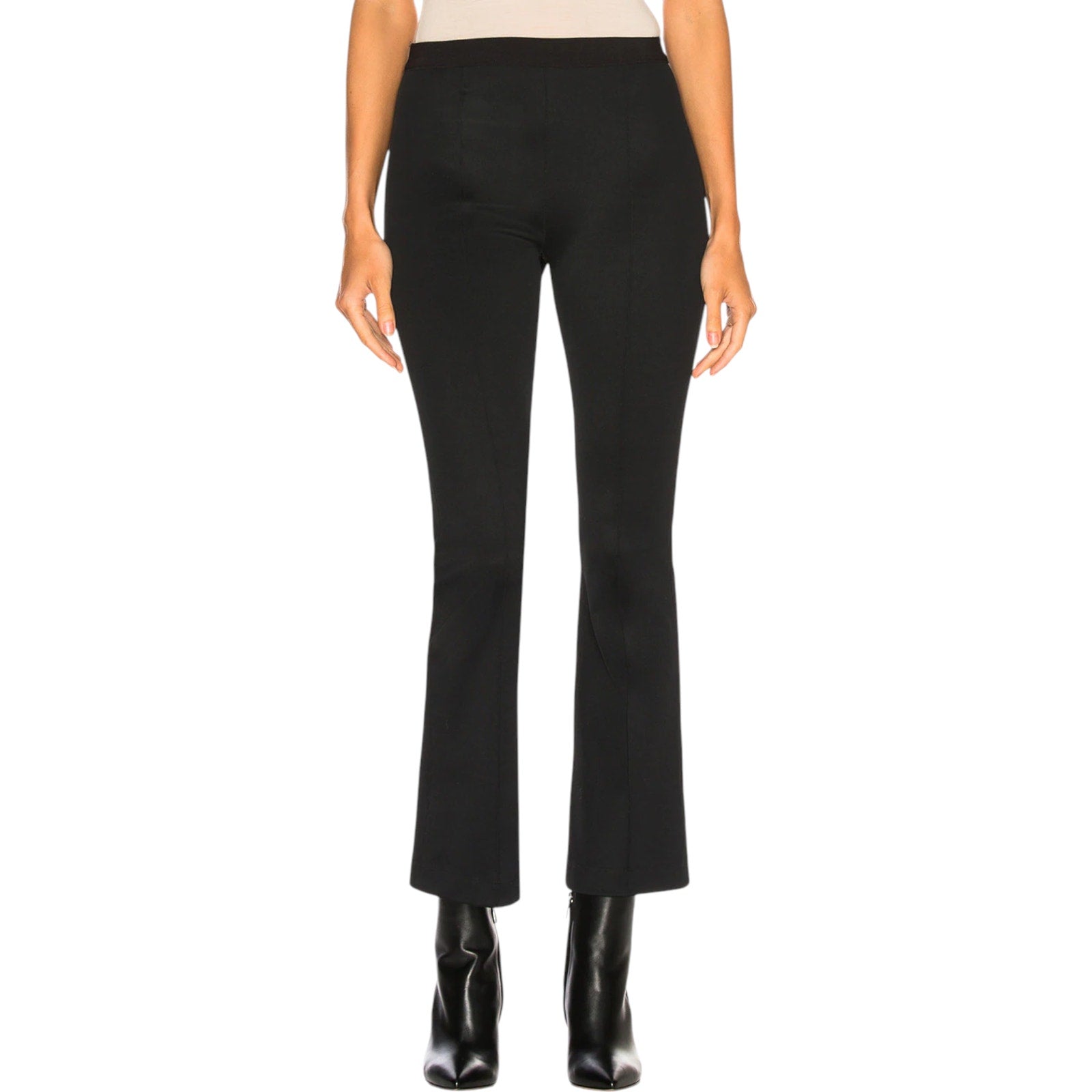 HELMUT LANG Core Cropped Flare Rib Legging in Black XS Helmut Lang