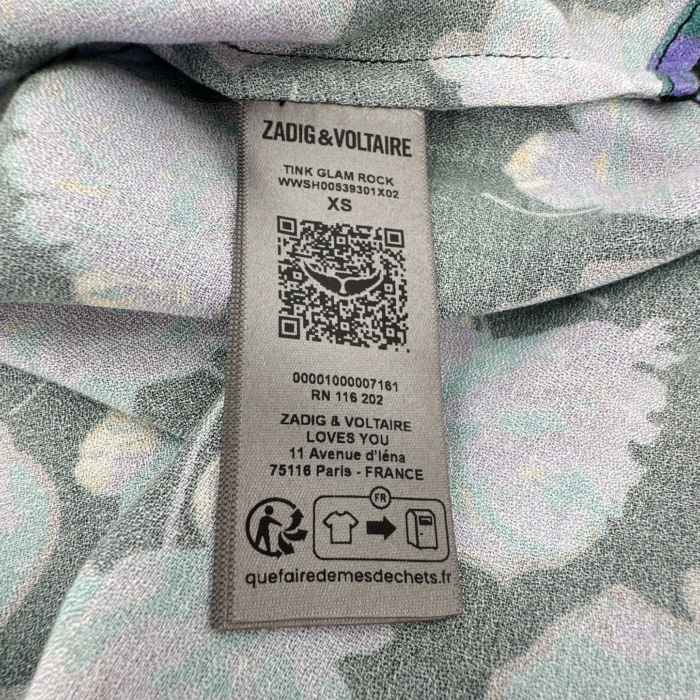 ZADIG & VOLTAIRE Tink Roses Top in Lavender XS