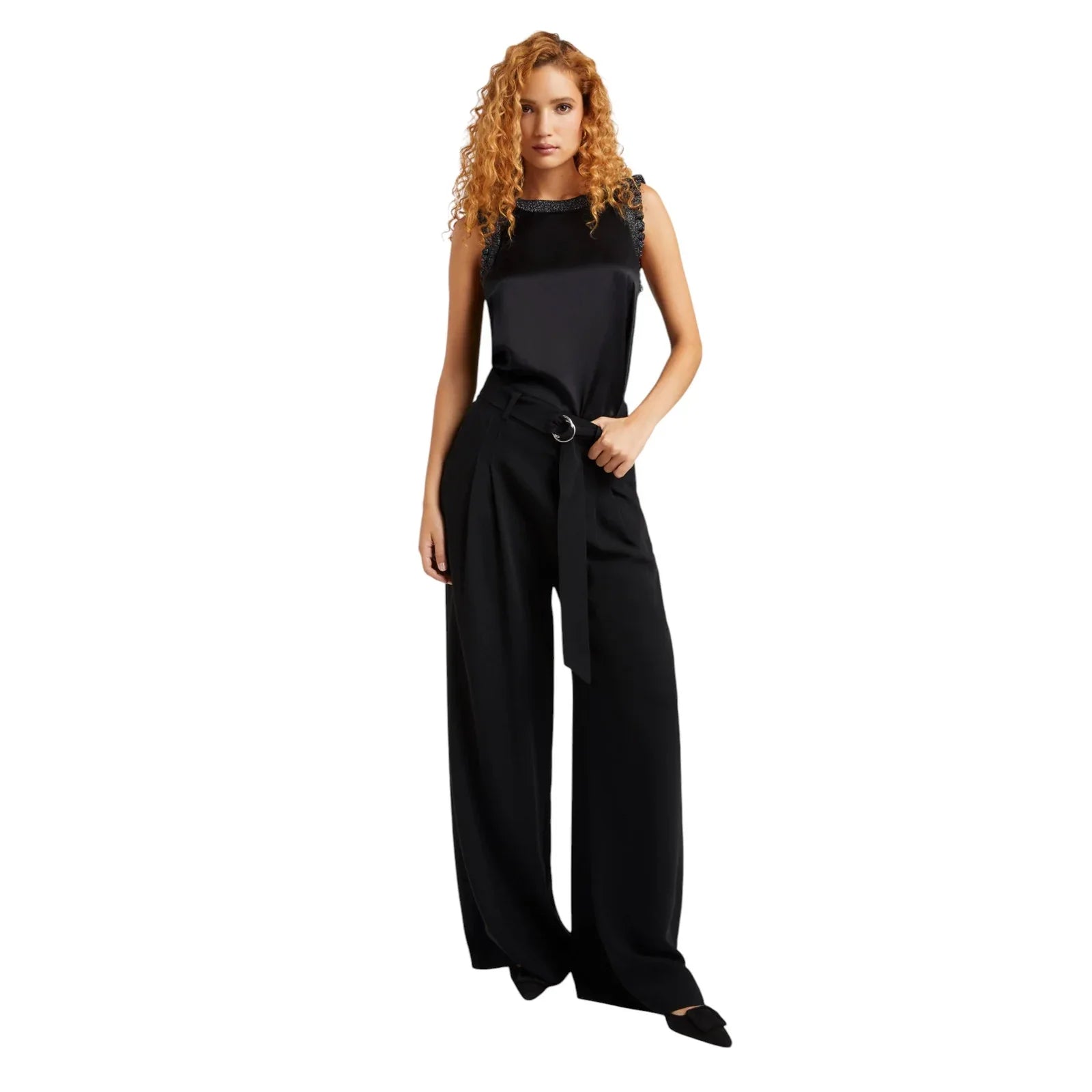 CINQ a SEPT Lurex Lenore Top in Black & Silver M - flyKAMP