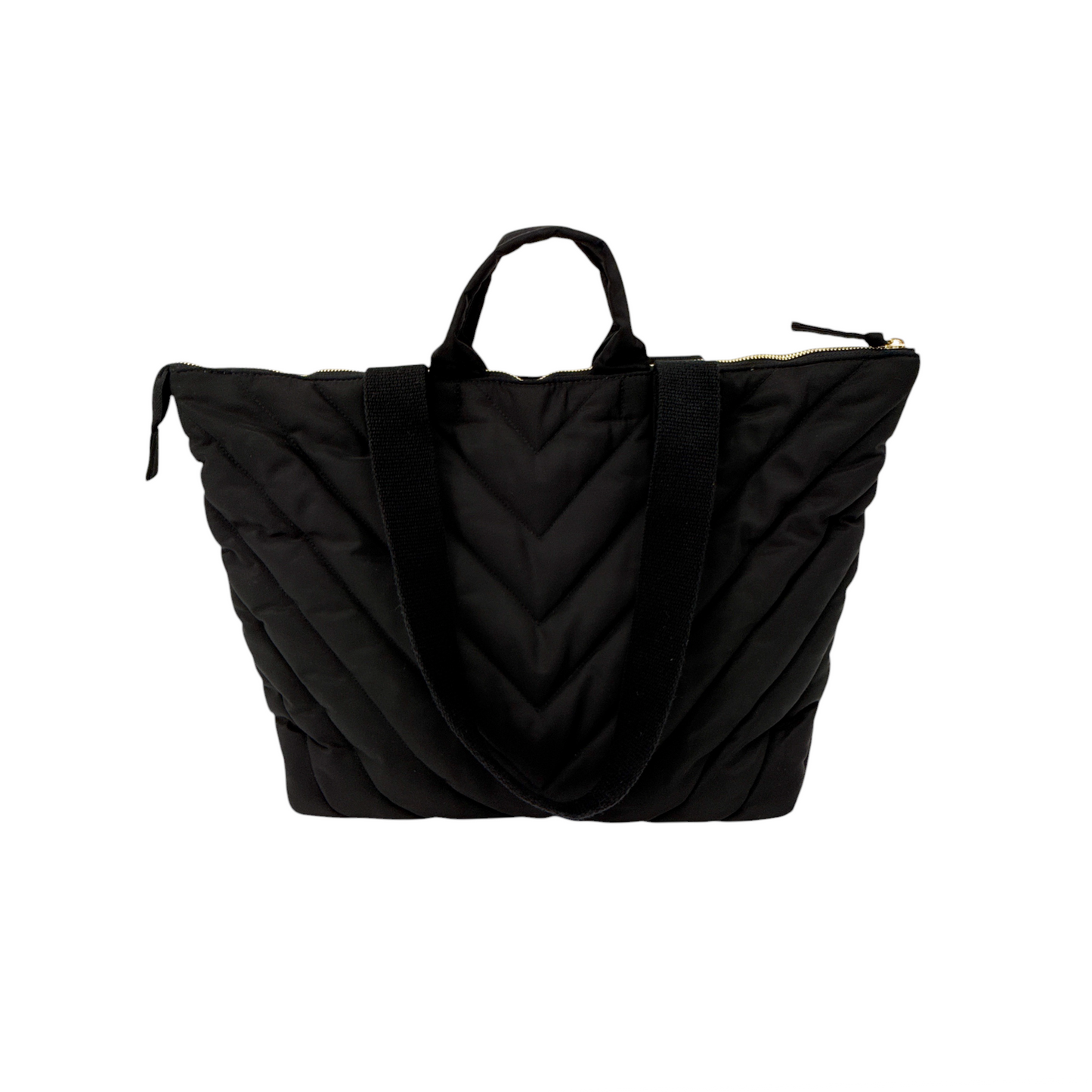 CLARE V. Le Zip Sac Quilted V Puffer in Black