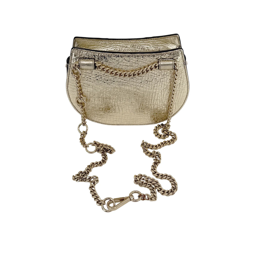 CHLOE Pixie Mini Convertible Belt Bag Metallic Gold - flyKAMP