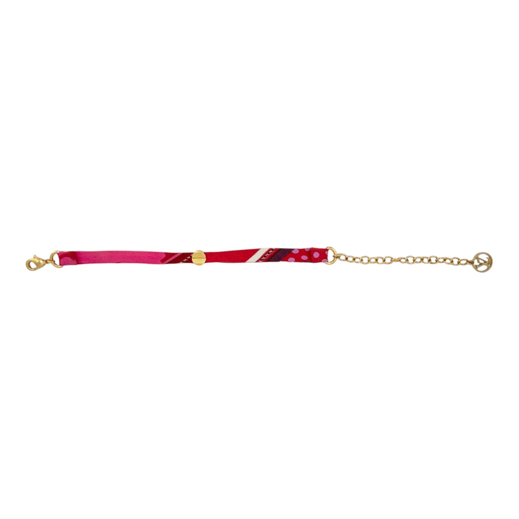 LOUIS VUITTON Silk Be Mindful Bracelet in Red & Pink - flyKAMP