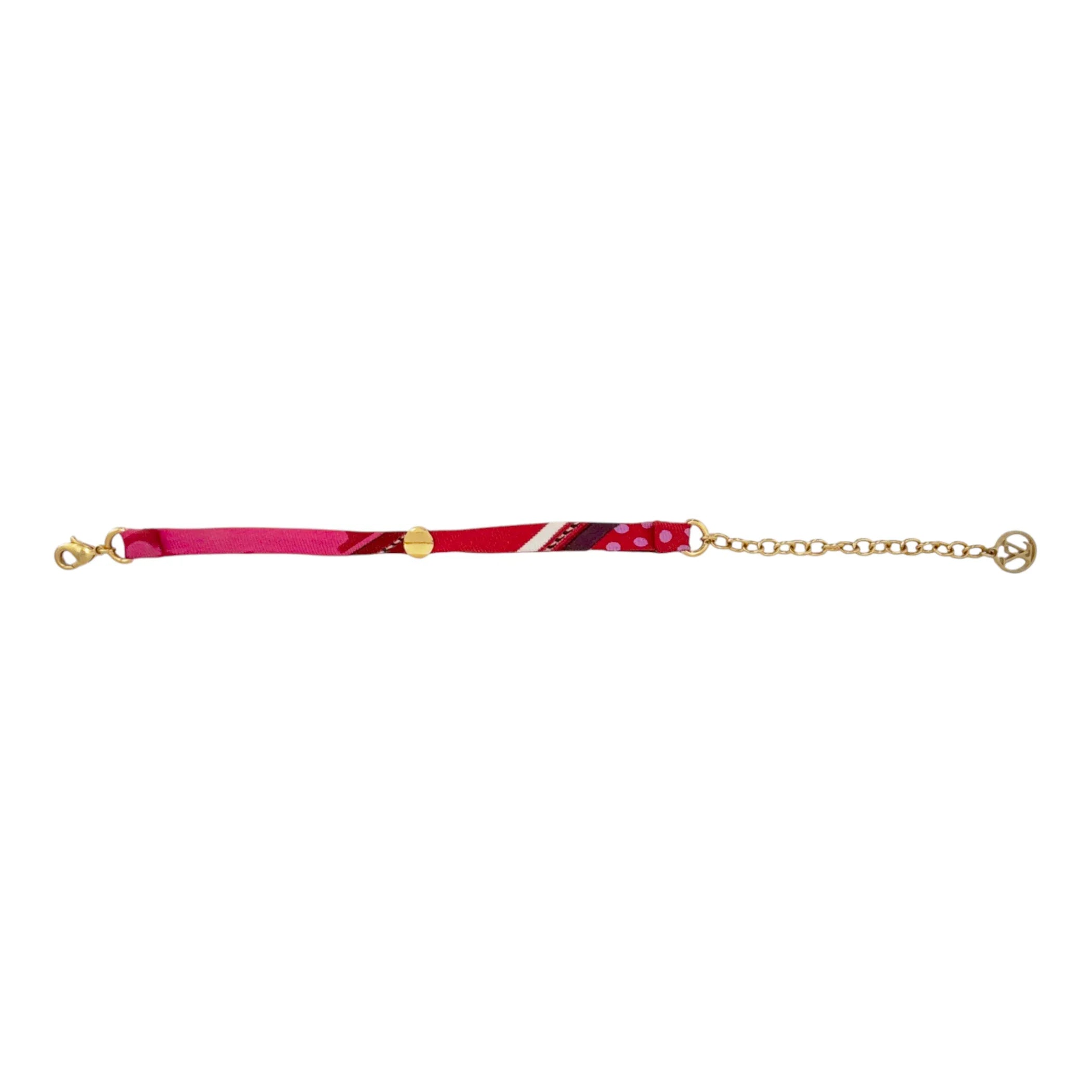 LOUIS VUITTON Silk Be Mindful Bracelet in Red & Pink - flyKAMP