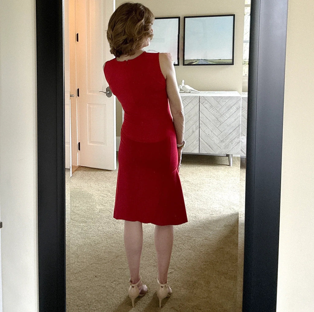 STELLA MCCARTNEY Paneled Sleeveless Dress in Red Size XS - flyKAMP