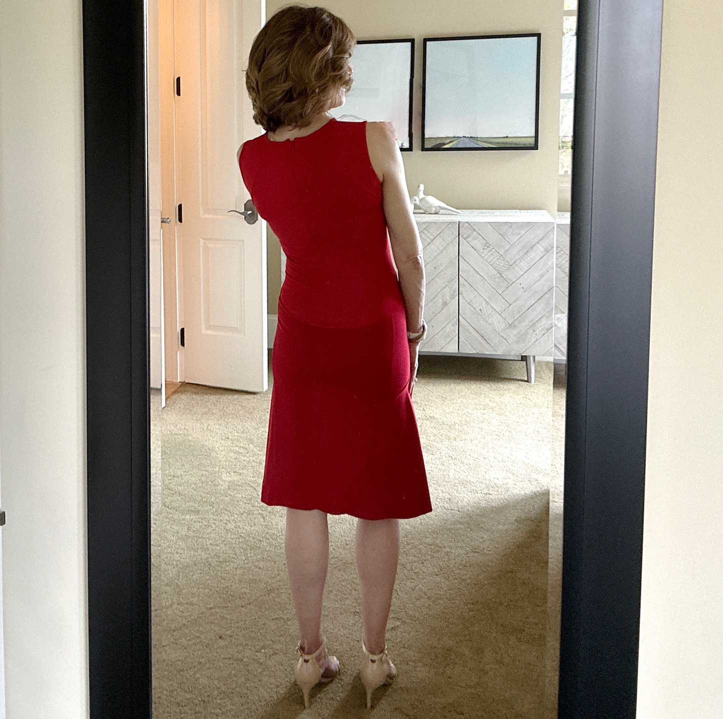 STELLA MCCARTNEY Paneled Sleeveless Dress in Red Size XS