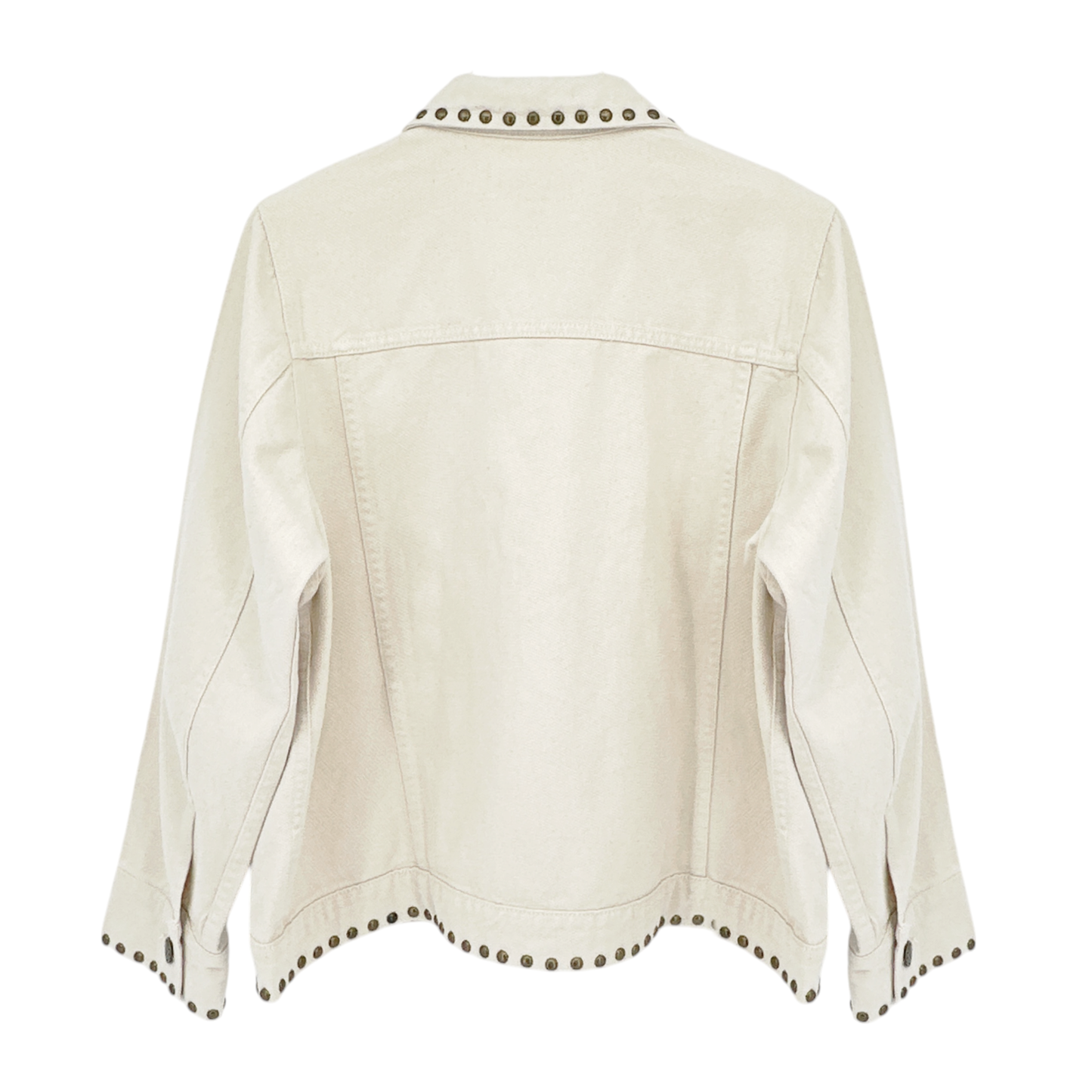 THE GREAT. The Studded Slouchy Jean Jacket.in Natural 1|S