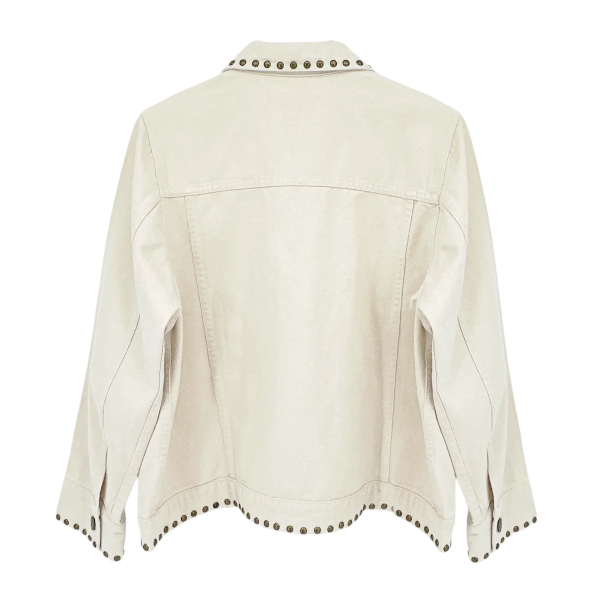 THE GREAT. The Studded Slouchy Jean Jacket.in Natural 1|S - flyKAMP