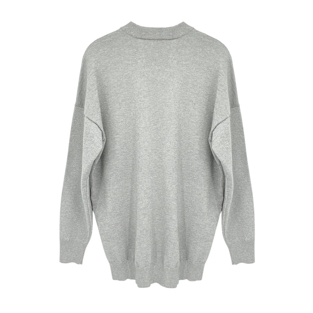 SHOW ME YOUR MUMU Classic Crewneck Sweater Silver Metallic XS - flyKAMP