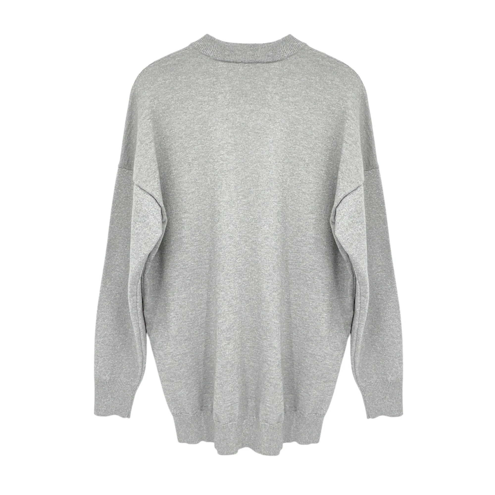 SHOW ME YOUR MUMU Classic Crewneck Sweater Silver Metallic XS - flyKAMP