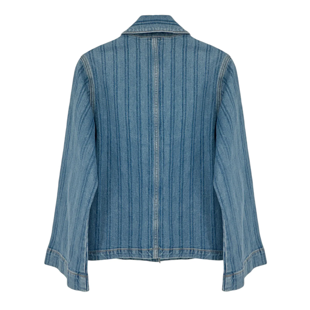 VERONICA BEARD Dahl Striped Denim Jacket XS - flyKAMP