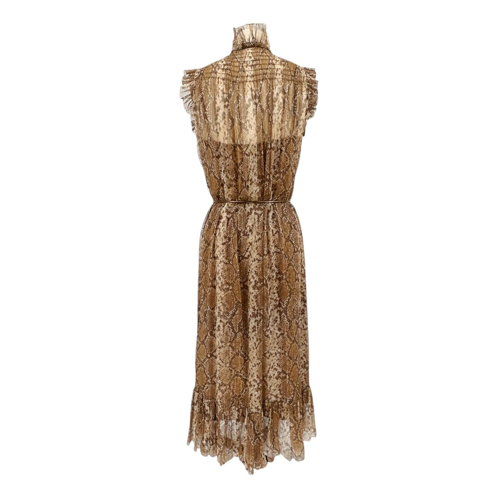 ZIMMERMANN Snake Print Midi Dress 0 - flyKAMP
