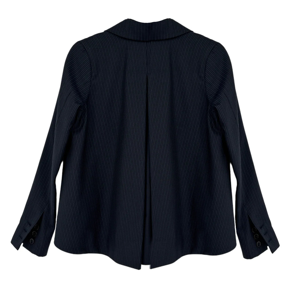 THE GREAT. The Swing Blazer in Navy Stripe 0|XS - flyKAMP