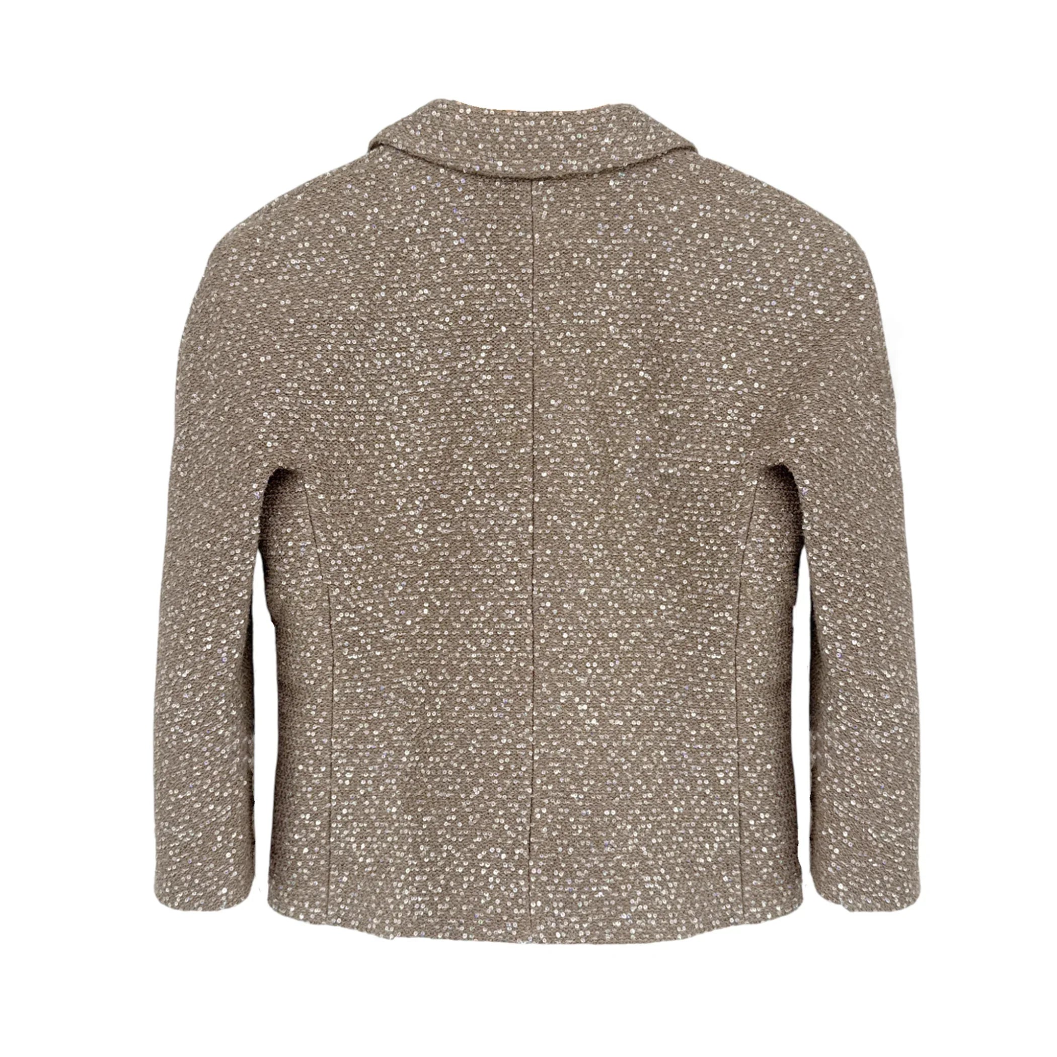 ST. JOHN Textured Sequin Knit Collared Jacket 4|S - flyKAMP