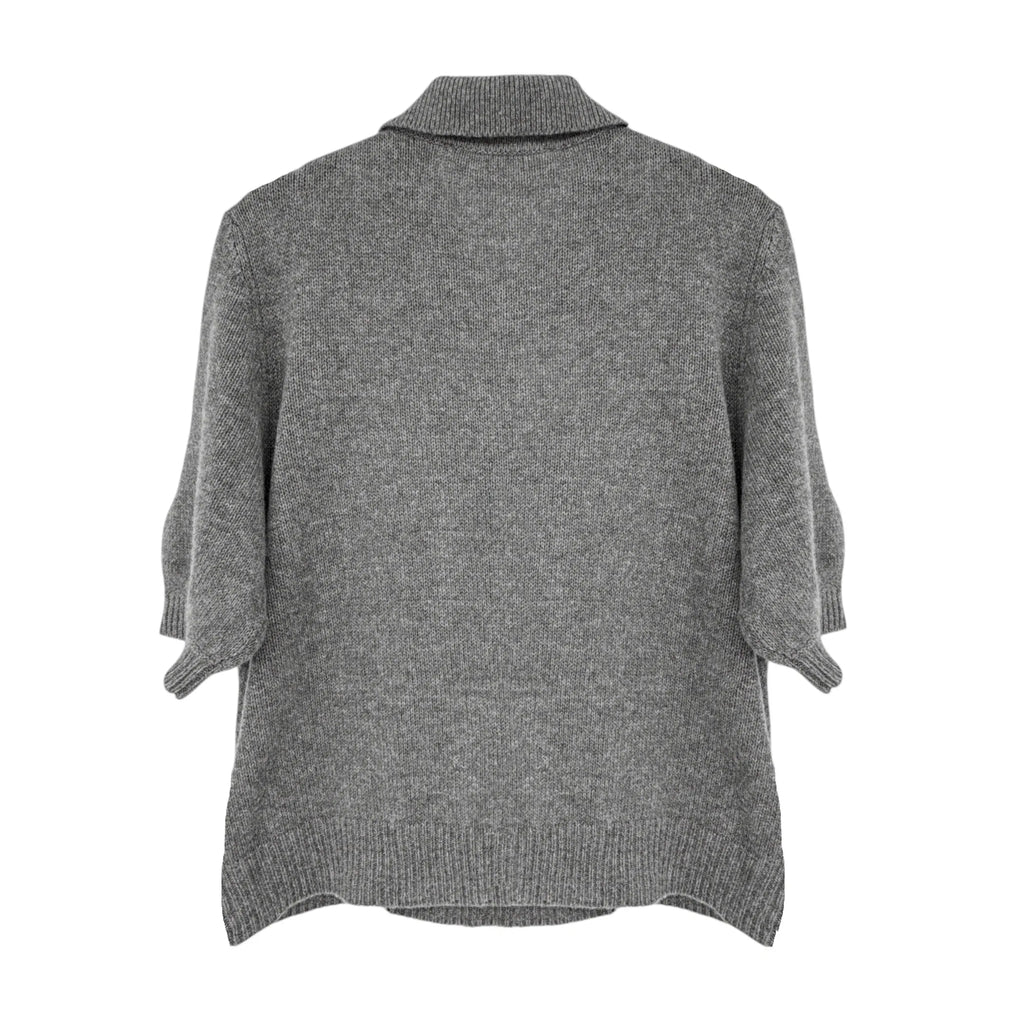 MARNI Cashmere Polo Jumper with Marni Patch in Graphite IT46|US10 - flyKAMP
