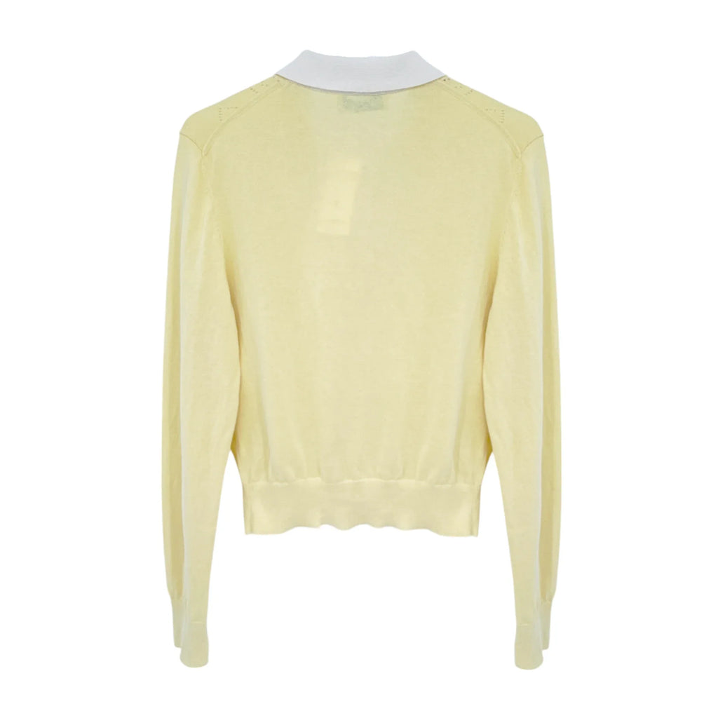 TORY BURCH Heart Pointelle Sweater in Sweet Butter L - flyKAMP