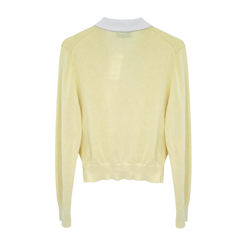 TORY BURCH Heart Pointelle Sweater in Sweet Butter L - flyKAMP