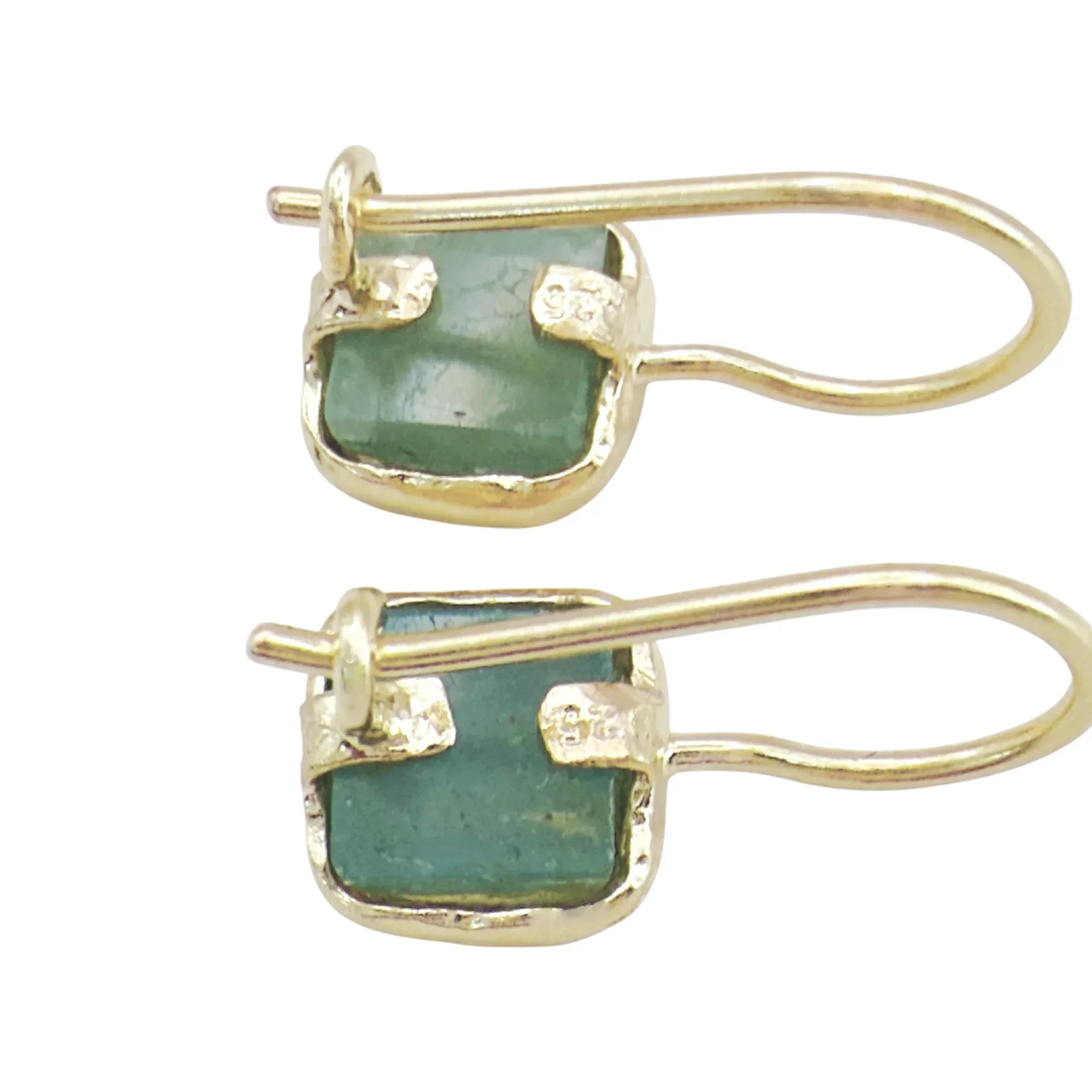 SILPADA Mediterra Natural Aquamarine Petite Drop Earrings in 14K Gold-Plated SS - flyKAMP
