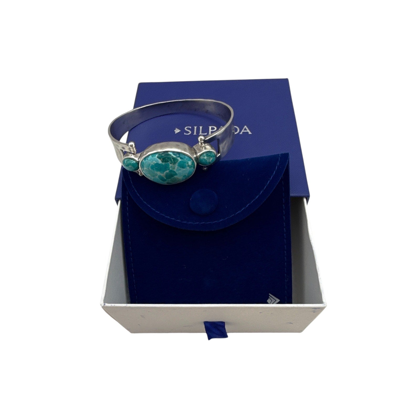 SILPADA El Rio Sterling Silver Turquoise Bangle Bracelet