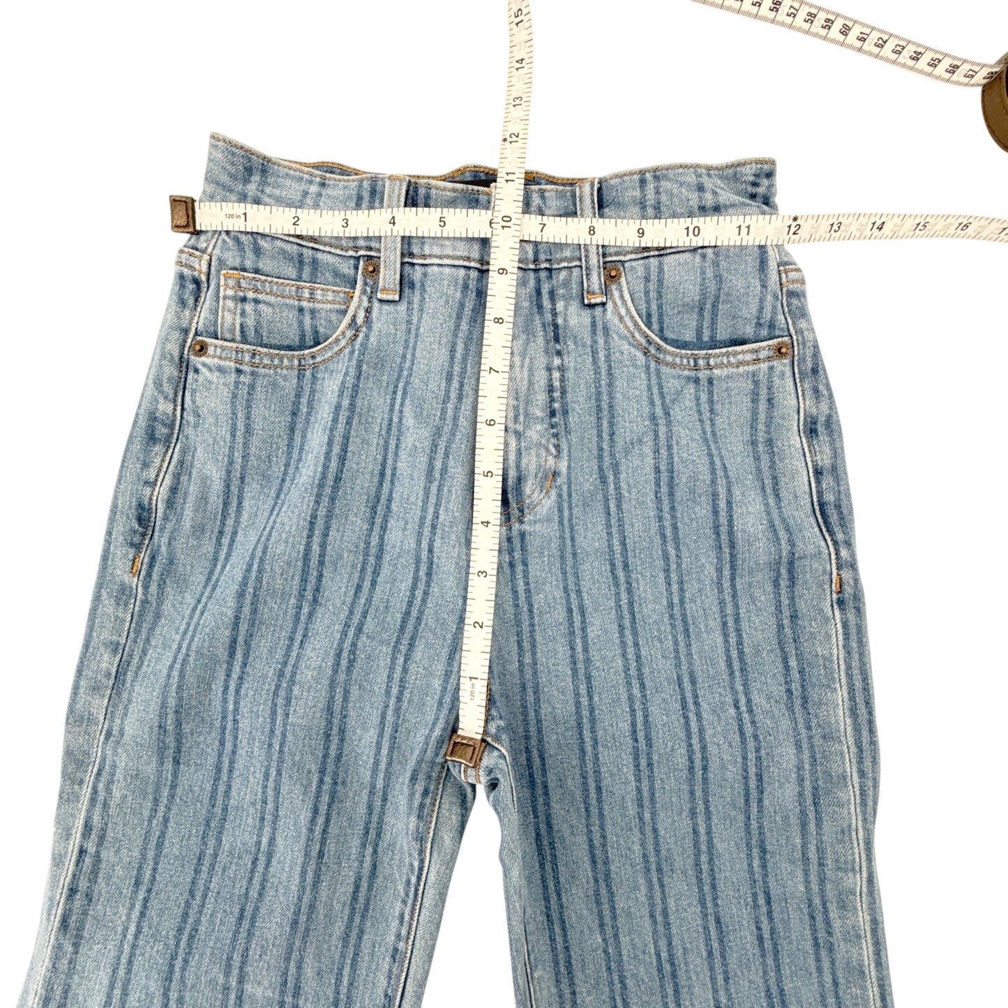 VERONICA BEARD Crosbie Striped Loafer Length Wide Leg Jean 24