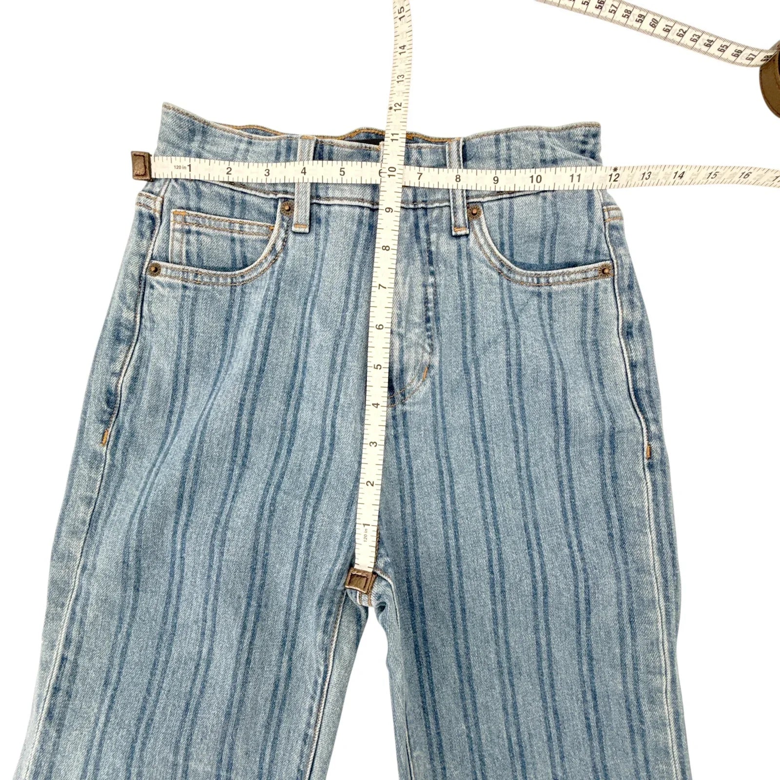 VERONICA BEARD Crosbie Striped Loafer Length Wide Leg Jean 24 - flyKAMP