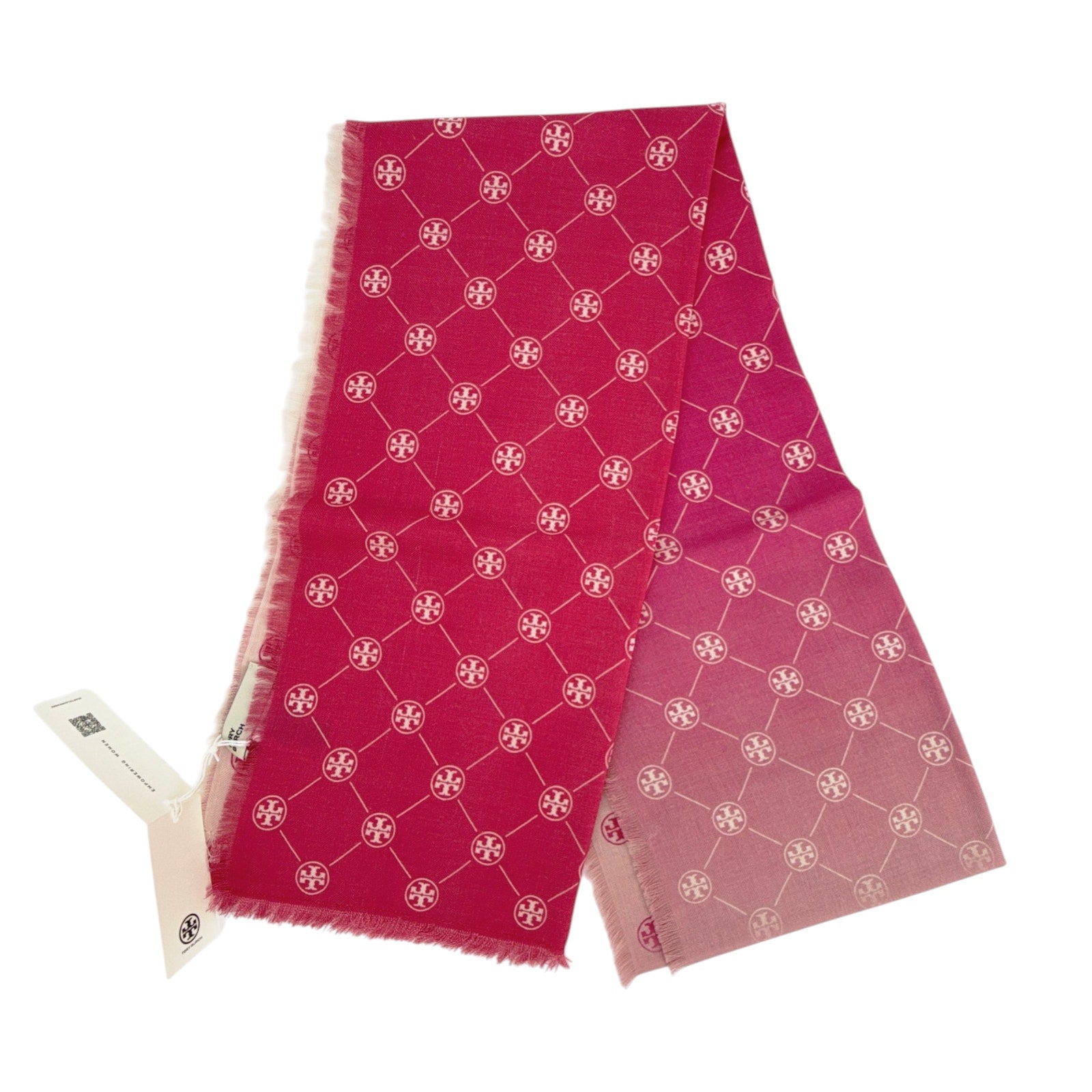 TORY BURCH T Monogram Oblong Scarf in Pink Tory Burch