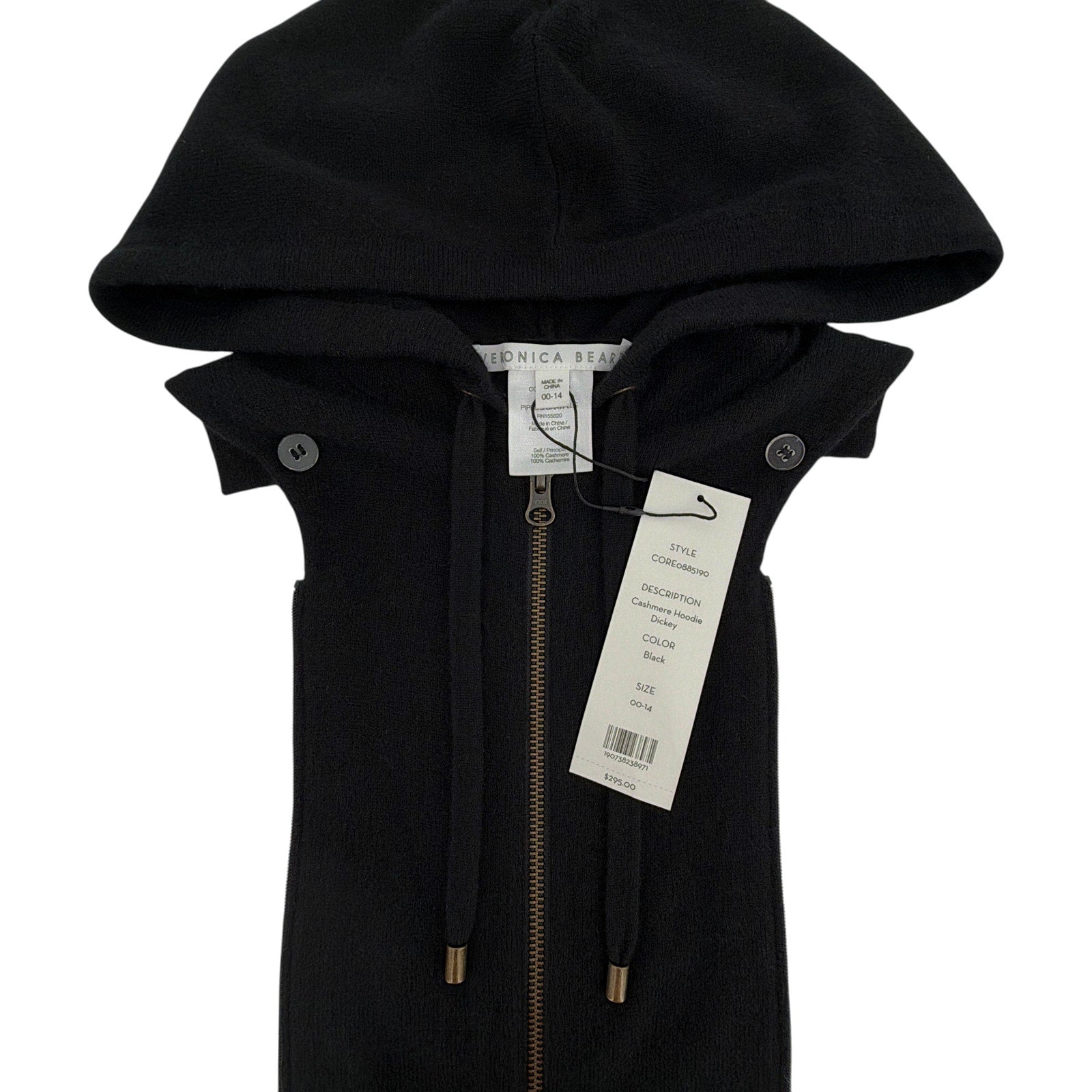 VERONICA BEARD Cashmere Hoodie Dickey in Black Veronica Beard