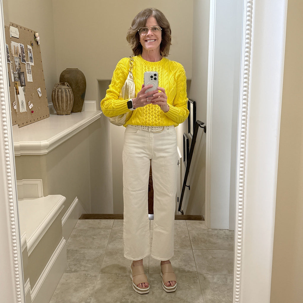 POLO RALPH LAUREN Cable-Knit Cotton Jumper in Yellow XS Polo Ralph Lauren