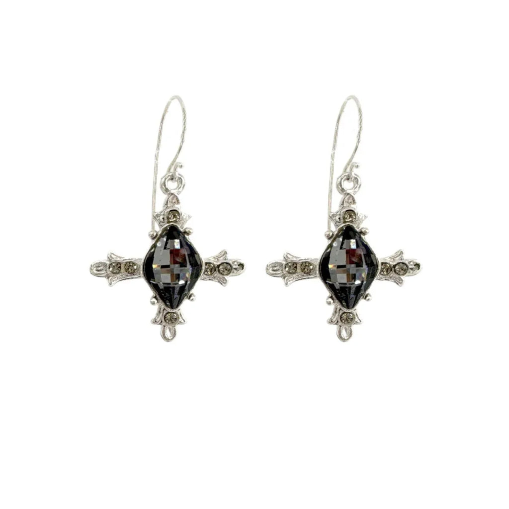 VIRGINS SAINTS & ANGELS VSA Ice Cross Earrings in Silver & Night - flyKAMP