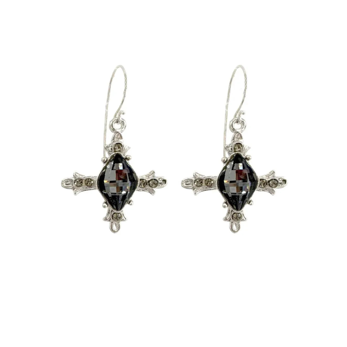 VIRGINS SAINTS & ANGELS VSA Ice Cross Earrings in Silver & Night - flyKAMP