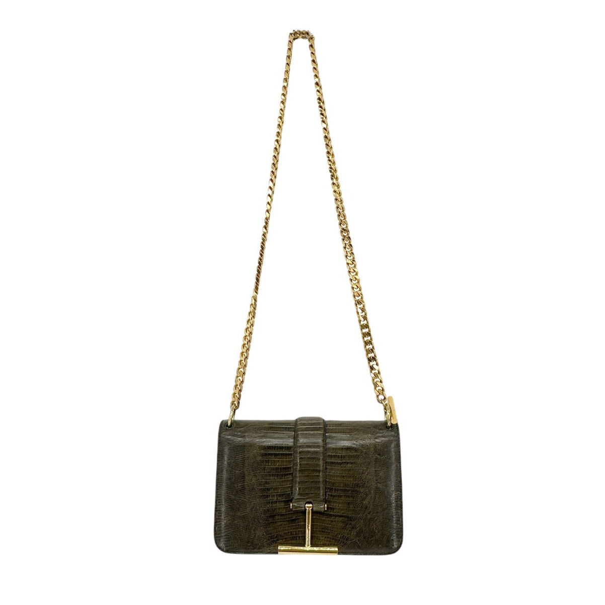 TOM FORD Tara Chain Tejus Lizard Shoulder Bag