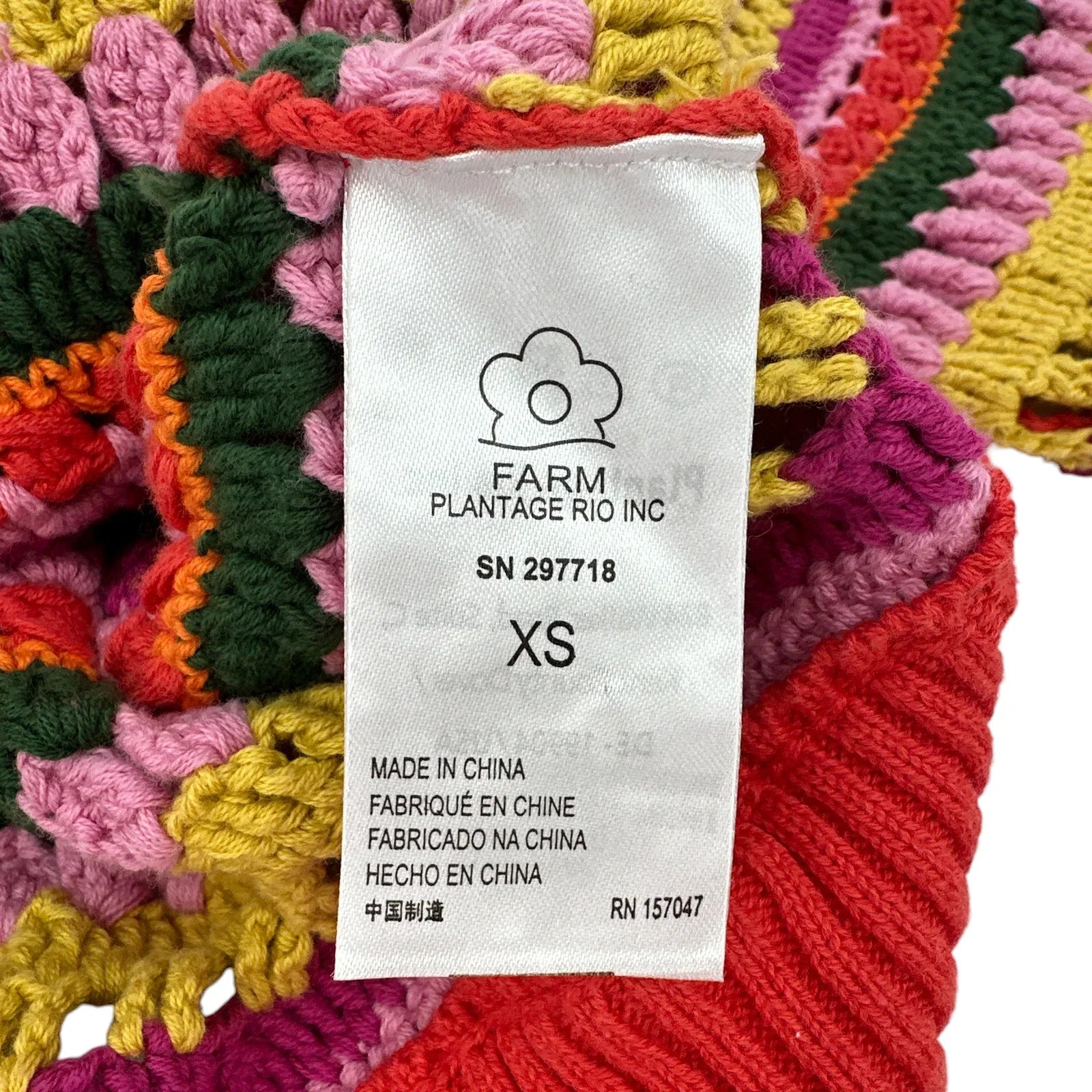 FARM RIO Fruit Dream Crochet Sweater XS - flyKAMP