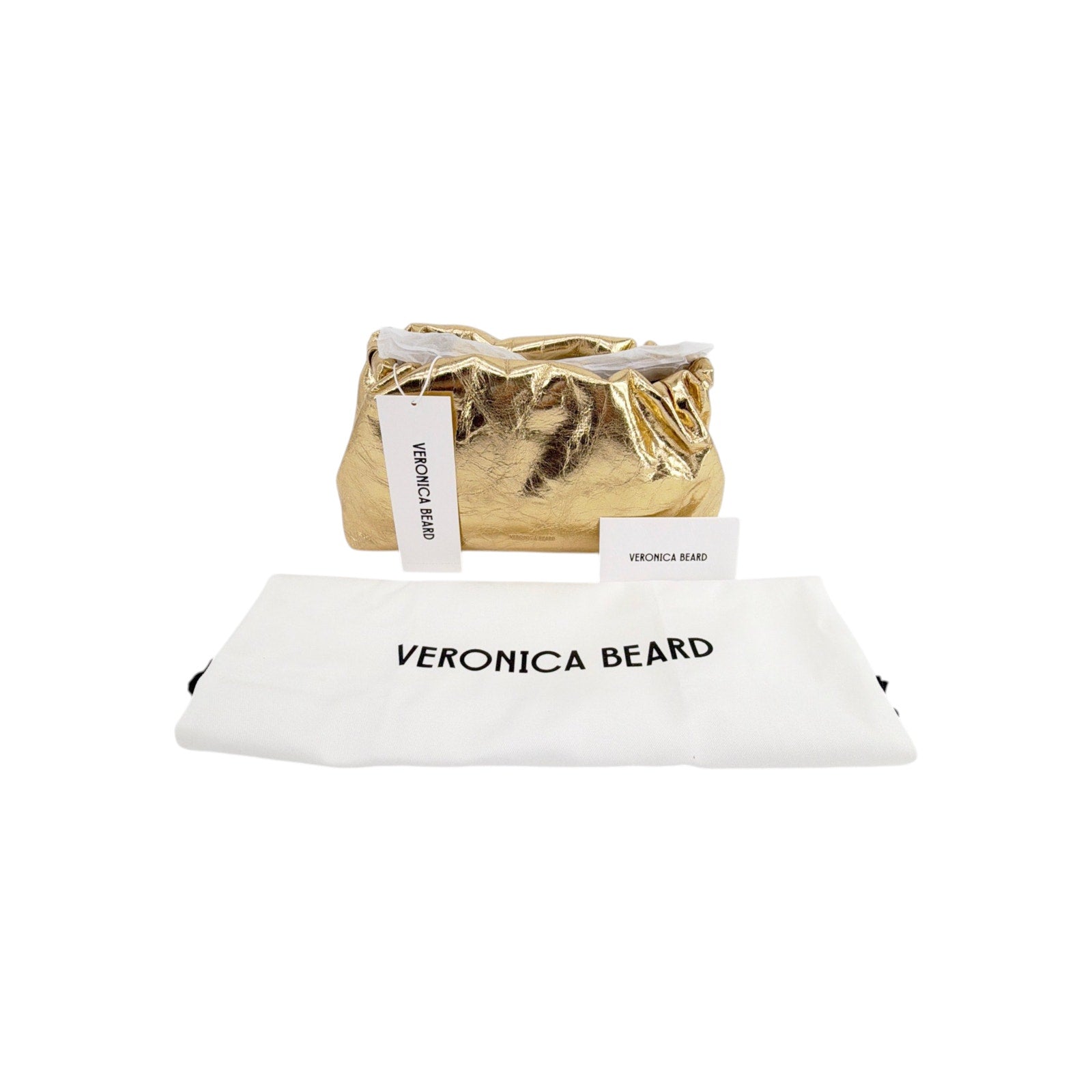 VERONICA BEARD Small Metallic Stash Bag in Gold Veronica Beard
